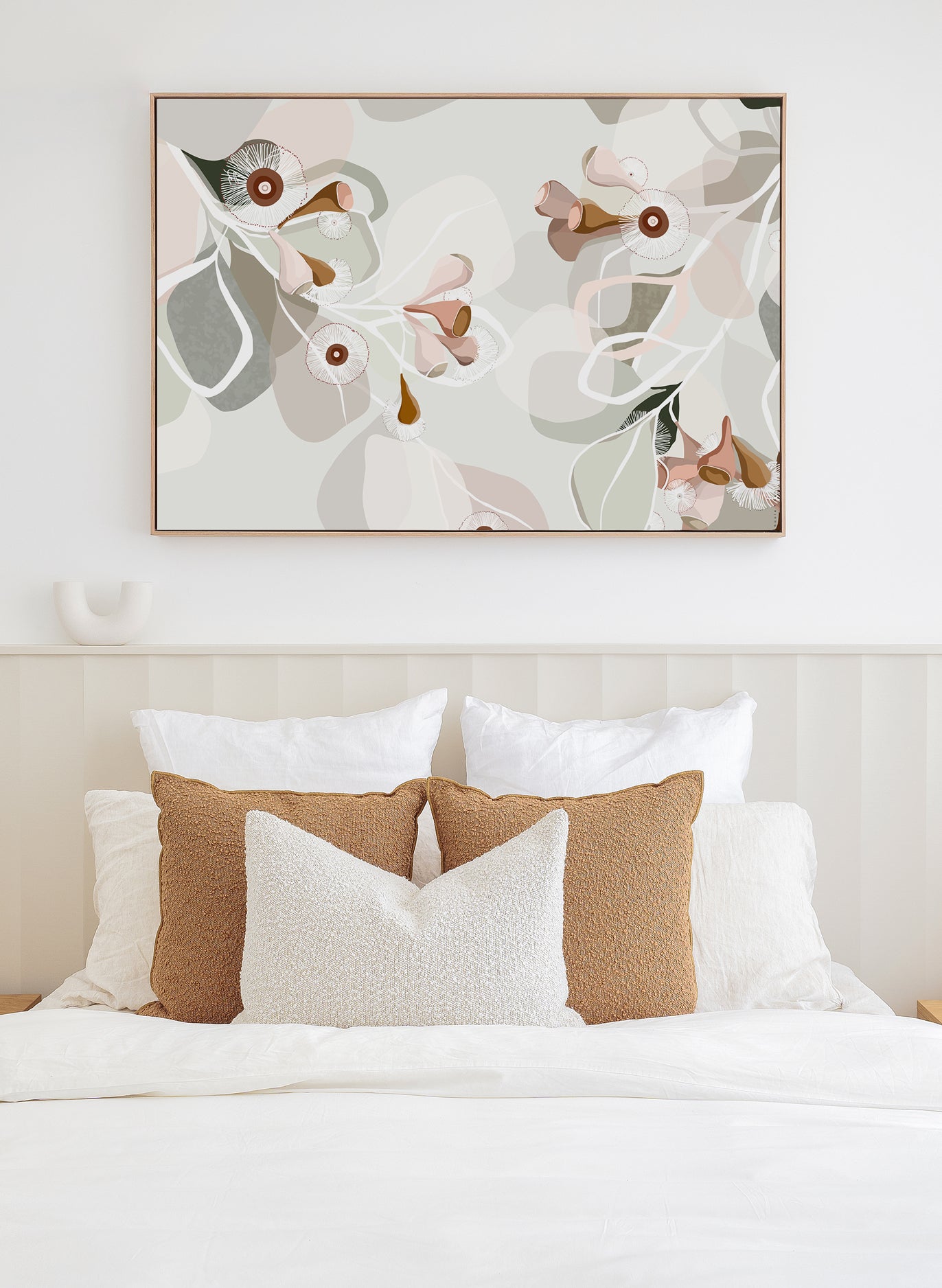Booie and Ben - Botanical Artwork - Summer Bloom Sage - Bedroom - Centre Above Ben